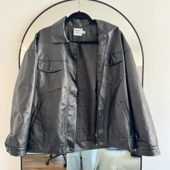 Callie Oversize Faux Leather Jacket - Princess Polly - Picture 2 of 3